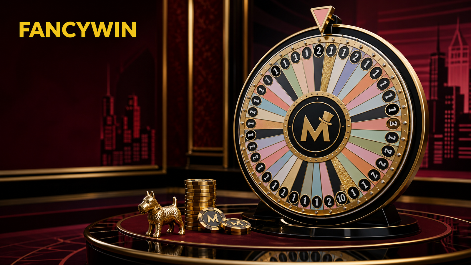 Monopoly Live গেমের চাকা ও টোকেন